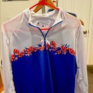 Bermuda Sands Blue and White Floral Pullover